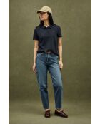 Anna kurzärmliges Poloshirt aus Baumwolle, marineblau