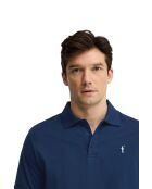 Emmanuel Indigoblaues Kurzarm-Poloshirt aus Baumwolle