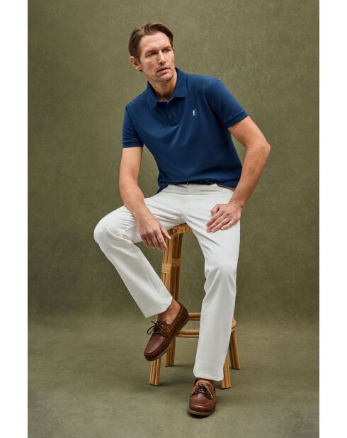 Polo à manches courtes en coton Cédric indigo blue