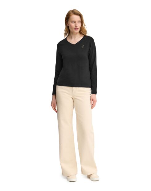 Juliette schwarzes Langarmshirt aus Baumwolle