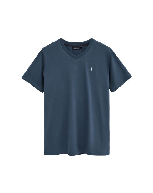 T-Shirt à manches courtes en coton Mathias denim blue
