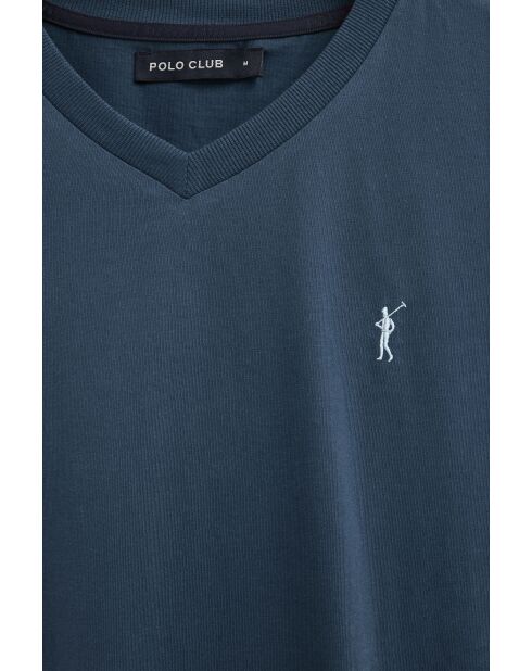 T-Shirt à manches courtes en coton Mathias denim blue