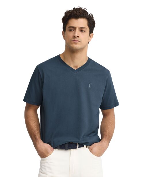 T-Shirt à manches courtes en coton Mathias denim blue