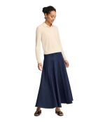 Delphine ecrufarbenes Langarm-Poloshirt