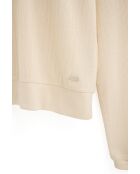 Delphine ecrufarbenes Langarm-Poloshirt