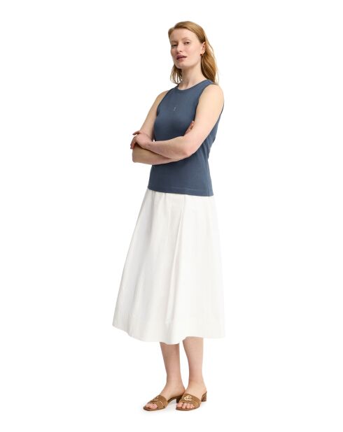 Canotta Léonie in cotone blu denim