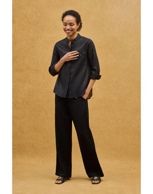 Camisa negra de manga larga Emilie