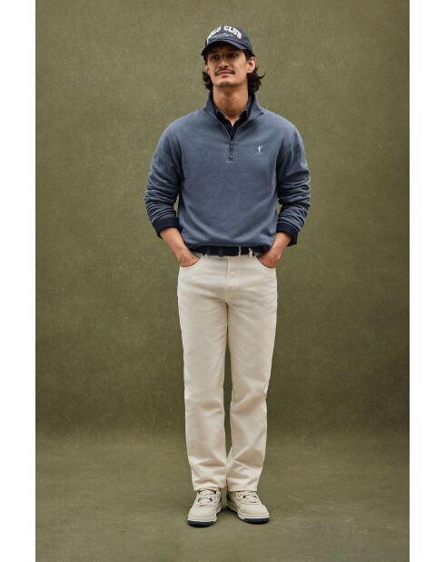 Felpa Arnaud in cotone blu denim