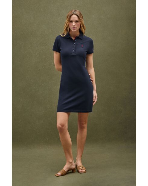 Marineblaues Baumwollkleid Suzanne