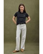 Polo Angèle a manica corta in cotone nero