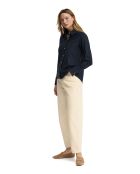 Donkerblauw katoenen shirt met lange mouwen Daniela