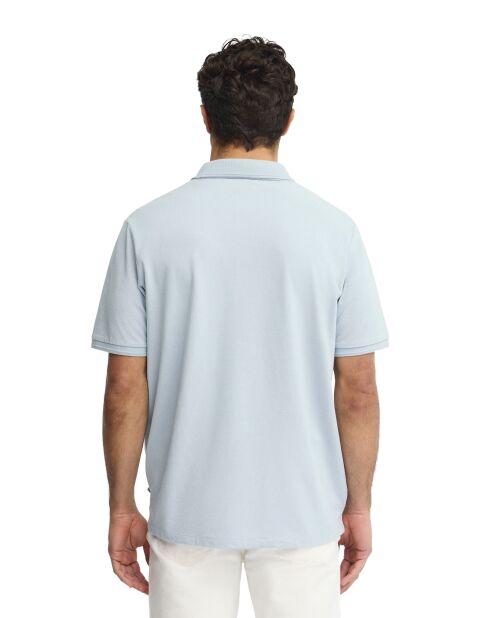 Polo a manica corta in cotone blu baby Augustin