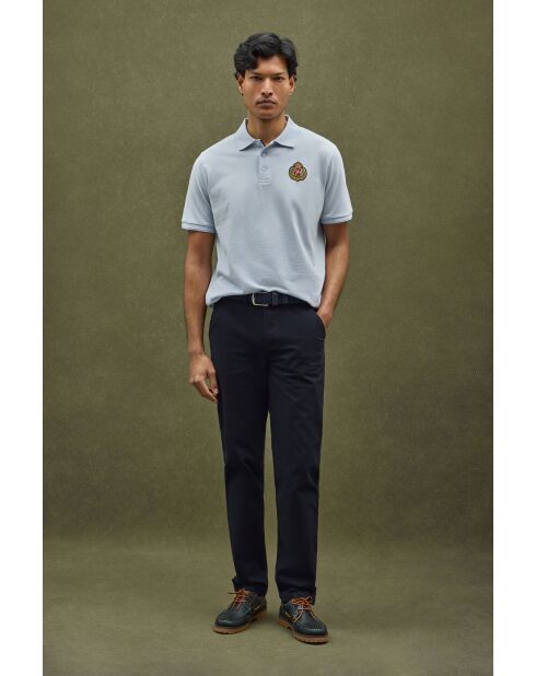Polo Grégory baby blu a manica corta in cotone