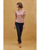 Camille lichtroze katoenen poloshirt met korte mouwen