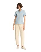 Blaues Kurzarm-Poloshirt Audrey aus Baumwolle