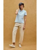 Blaues Kurzarm-Poloshirt Audrey aus Baumwolle