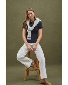 Marineblaues Kurzarm-Poloshirt Colette aus Baumwolle