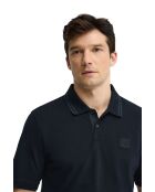 Marineblauwe katoenen polo met korte mouwen van François