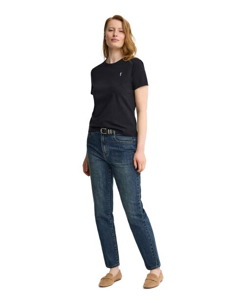 Zwart katoenen T-shirt met korte mouwen Dorothée