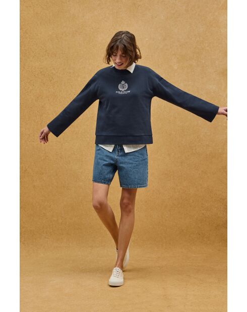 Sweat-shirt en coton Stéphanie navy
