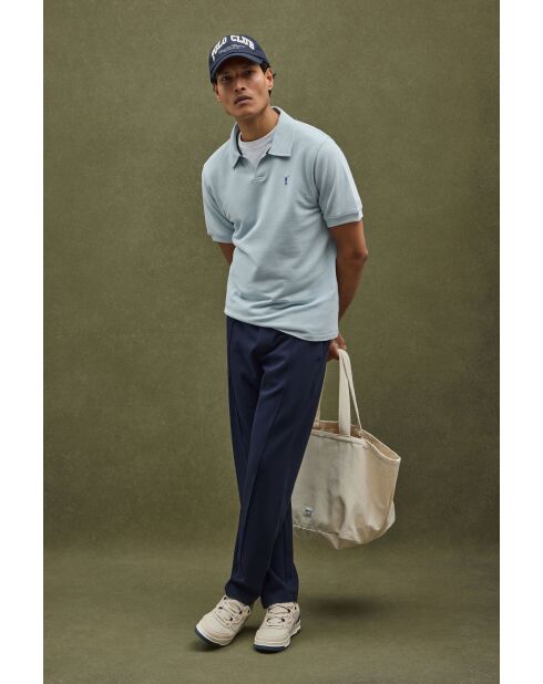Hugo blaues Kurzarm-Poloshirt aus Baumwolle