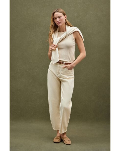 Canotta Luna beige in cotone