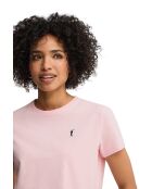 Roze T-shirt van katoen met korte mouwen van Elisa