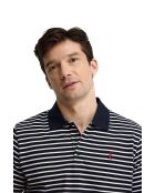 Polo Cyril in cotone a manica corta navy-ecru