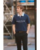 Jérémy marineblaues Kurzarm-Poloshirt aus Baumwolle