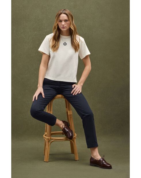 T-Shirt à manches courtes en coton Jade écru