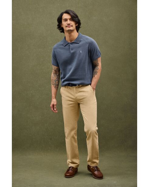 Pullover Ibrahim in cotone blu denim