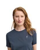 Jeansblaues Kurzarm-T-Shirt Elise aus Baumwolle