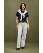 Marineblauw katoenen T-shirt met korte mouwen Irene