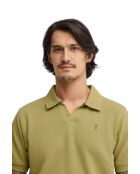 Polo Henri in cotone a manica corta verde foglia