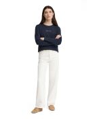 Karine marineblaues Langarmshirt aus Baumwolle