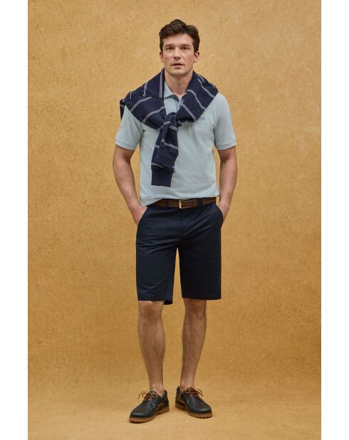 Polo Gaël baby blu a manica corta in cotone