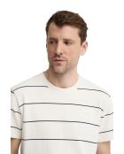 T-Shirt à manches courtes en coton Stéphane ecru-navy