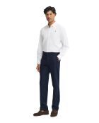Marineblaue Hose Adamo aus Leinenmischung