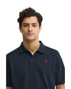 Marineblauwe polo van katoen met korte mouwen Albert