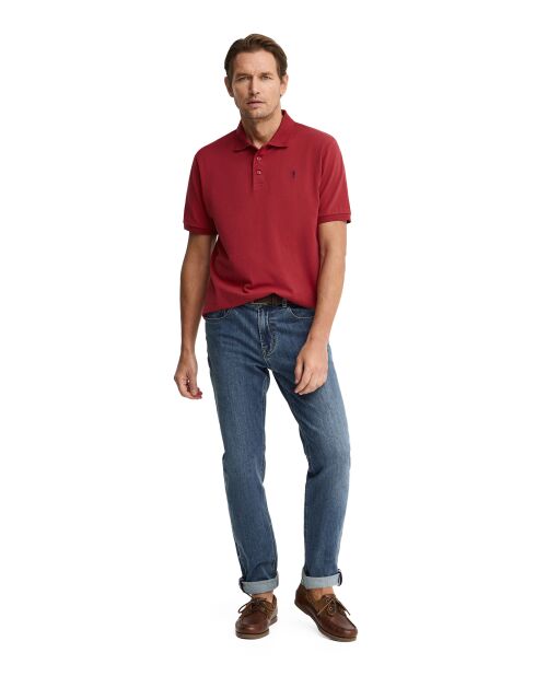 Polo à manches courtes en coton Axel burnt red