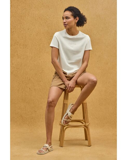 T-Shirt à manches courtes en coton Gabrielle cream