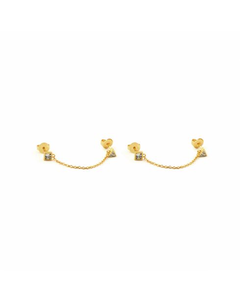 Boucles d'oreilles Assia en laiton dorées