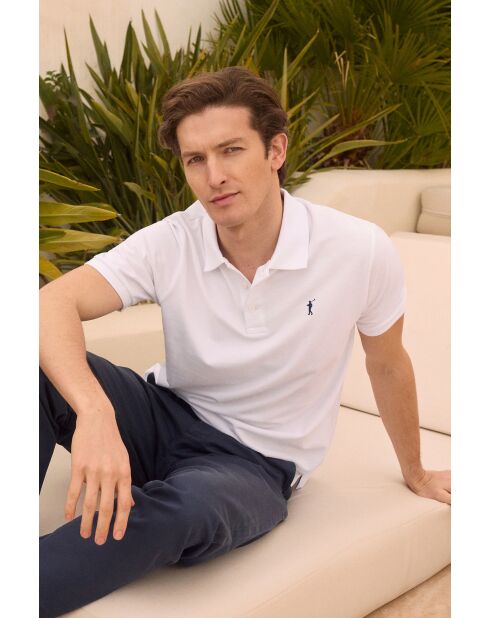 Polo Alexis a manica corta in cotone bianco