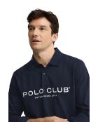Polo Jonathan navy a manica lunga in cotone