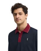 Marineblauwe katoenen polo met korte mouwen Edouard
