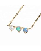 Collier Esther en laiton doré/bleu