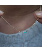 Collier Esther en laiton doré/bleu