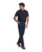 Marineblauwe katoenen polo met korte mouwen Bernard