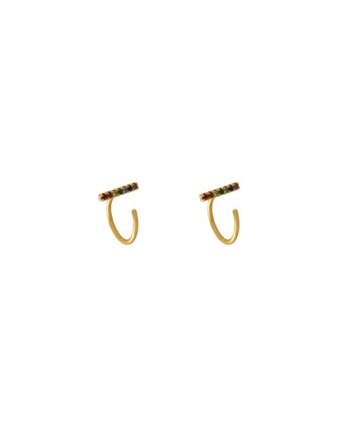 Boucles d'oreilles Zineb en laiton doré/multicolore