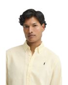 Camicia a maniche lunghe in misto lino Léopold giallo pastello